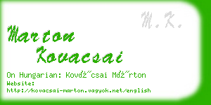 marton kovacsai business card